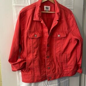 Coral denim jacket